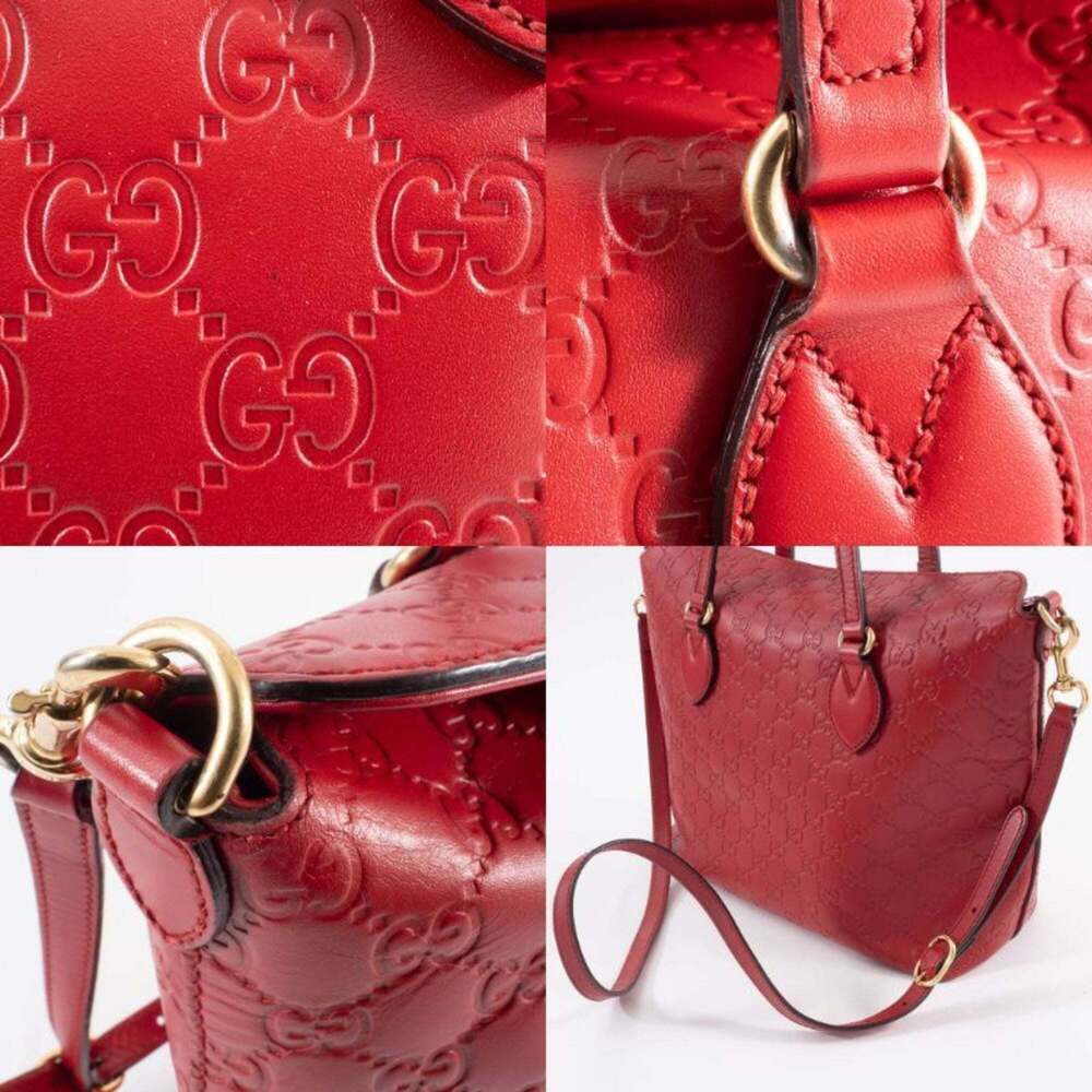 GUCCI Authentic Red Leather Tote Bag - Picture 16 of 16